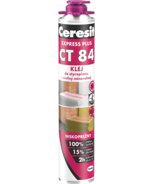 Pianoklej Ceresit CT 84 Express Plus – klej poliuretanowy 850 ml do styropianu i wełny