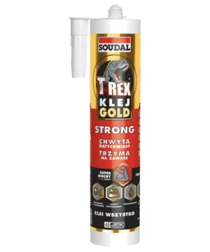 Soudal T-Rex Gold 290 ml hybrydowe kleje montażowe Strong Turbo i Crystal